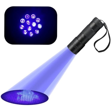 Lampe Noire, 1 Pce Lampe de Poche UV Portative à Lumière Noire 12 Led 395 Nm Mini Lampe Torche Détectrice pour Animaux Urine et Taches