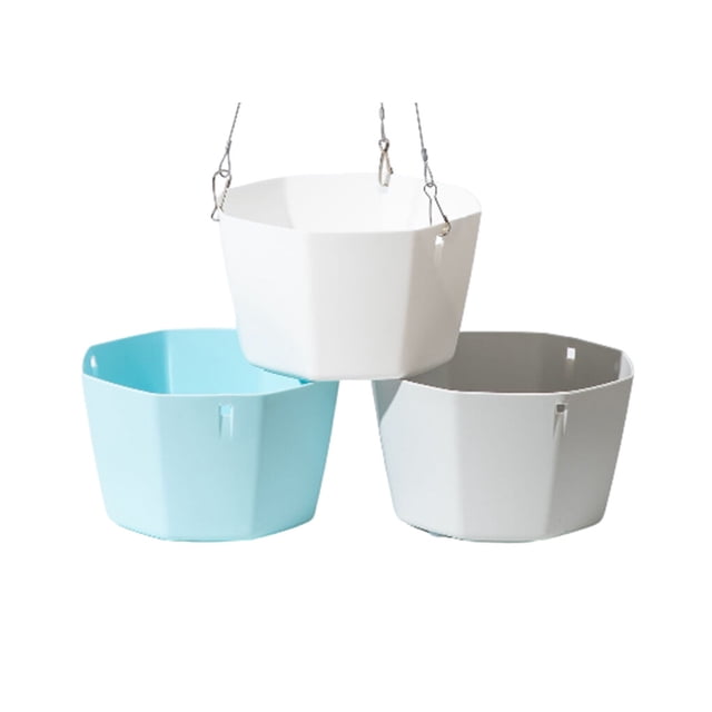 3Pcs Nordic Hanging Basket Plant Holder Flower Pot Flowerpot Rope Flower Nursery Planter Utensils Plants Basins Lifting Rope White Gray Blue