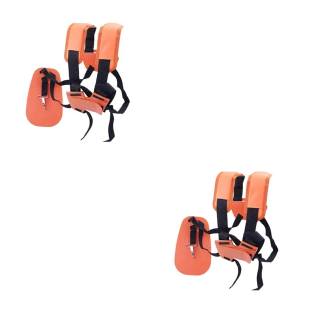 kurtrusly Double Shoulder Strap Simple Professional Strimmer Part Adjustable Nylon Fixing Belt Padded Lawn Mower Harness Orange 2Set