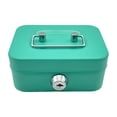 thumbnail image 4 of Cash Box with Lock Case with Top Handle Portable Souvenir Box Treasure Chest Green, 4 of 8