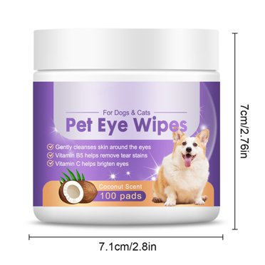Dog And Cat Specific Eye Wipes Gently Tears Debris Secretions And Coconut Oil Pet Cleaning Beauty And Wipes For Eye Wrinkle And Facial Cleansing（1ml）