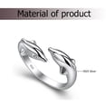 thumbnail image 3 of Double Dolphins Designed Opening Ring Creative Finger Ring Fashion Ring Finger Jewelry Silver, 3 of 8