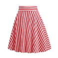 thumbnail image 2 of B91xZ Jupes Plissées pour Femmes Jupe Mini Taille Haute avec Fente, Rouge P, 2 of 4