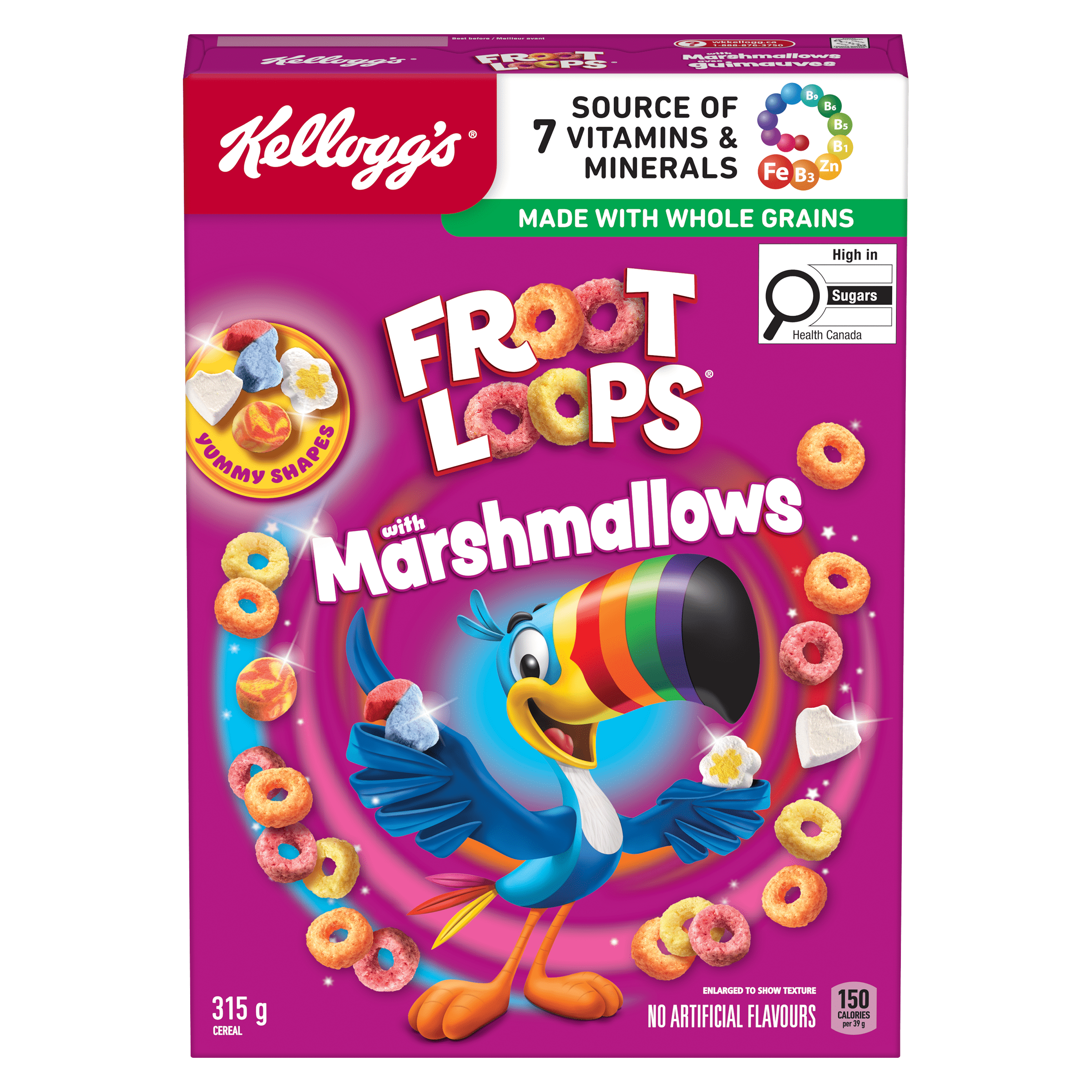 Kellogg's® Froot Loops® with Marshmallow Cereal 315g- Ready to Eat Cereal, crispy loops