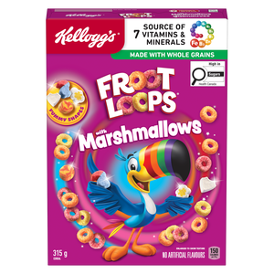 Kellogg's® Froot Loops® with Marshmallow Cereal 315g- Prêt à manger Cereal, croustillant loops