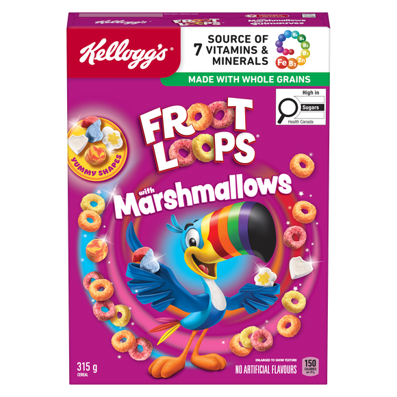 Céréales Kellogg's® Froot Loops® avec guimauves 315g- boucles croustillantes