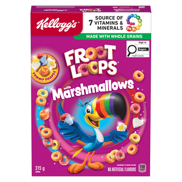 Kellogg's® Froot Loops® with Marshmallow Cereal 315g- Ready to Eat Cereal, crispy loops