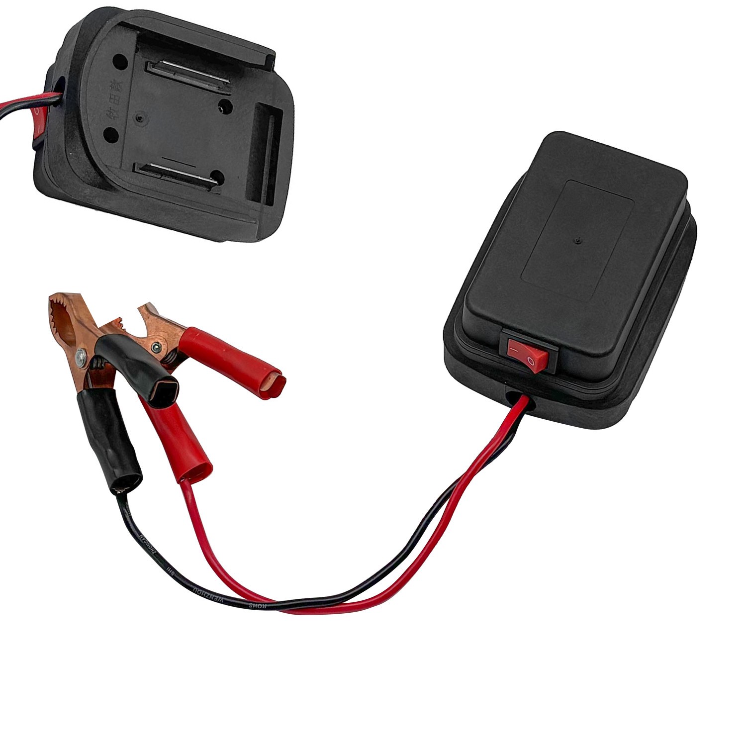 Battery Adapter for BL1830 BL1840, Power Tool to Car Jump Starter Converter with Thickened Copper Clips, Portable Booster for Outdoor Auto Repair, Black