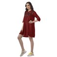 thumbnail image 4 of Moomaya Tunique Brodée à Manches 3/4 Chemises de Robe pour Femmes Grande Taille Robe d'Été, 4 of 6