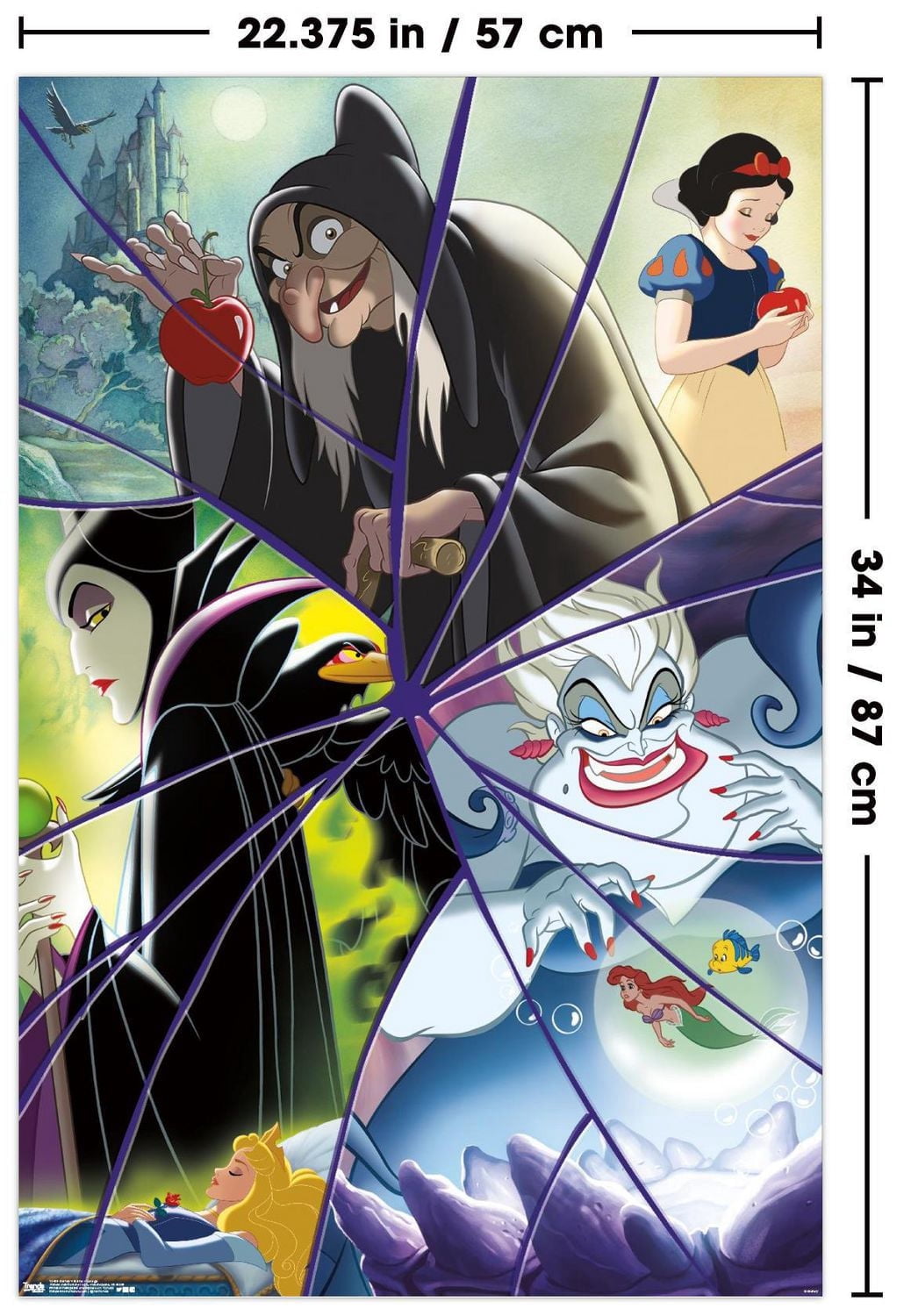 Disney VIllains - Collage Wall Poster, 22.375" x 34"