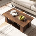 thumbnail image 4 of Costway Table Basse à 2 Niveaux Moderne, Table de Centre Cocktail avec Tablette de Rangement pour Salon, Brun, 4 of 10