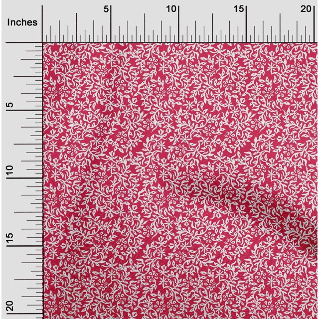 oneOone Cotton Flex Fabric Leaves & Floral Block Print Fabric BTY 40 Inch Wide