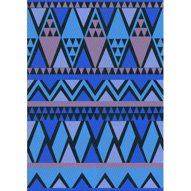 Ahgly Company Tapis Rectangulaire Lavable en Machine Intérieur Transitionnel DodgerBlue, 2 Pieds x 5 Pieds