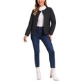 thumbnail image 2 of INSPIRE CHIC Women's Puffer Jacket Lightweight Button Down Packable Long Sleeve Coat S Black, 2 of 6