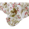 thumbnail image 4 of Marina Decoration Rich Printed Stitching Coverlet Bedspread Ultra Soft Summer Quilt Set with Quilted Shams, Butterfly and Flower Pattern Pink Green Red Color, 4 of 6