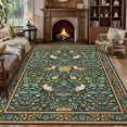 thumbnail image 1 of Garvee 9'x12' Floral Animal Print Area Rug Washable Rugs, Low Pile Stain Resistant Rug Botanical Bird Soft Carpet for Living Room Bedroom Dining Room, Green, 1 of 8
