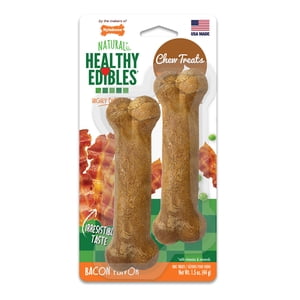 Nylabone NEB101TPP Nylabone Des produits alimentaires sains Plus longtemps Le bacon traite Petite 2 Nombre