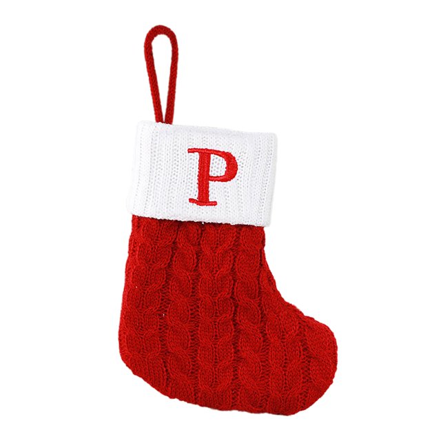 zanvin Christmas Decor, Cute Letters Christmas Stocking Decoration Christmas Tree Pendant Christmas Style Wool Knitted Socks Decoration Props, Christmas Gifts