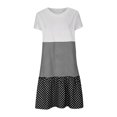 thumbnail image 4 of CHUANK Robes en Lin pour Femmes Été Grande Taille Manches Courtes Col en V Longueur Genou Robe Ample Décontractée Confortable Robe de Plage Soldes de Liquidation 2024, 4 of 7
