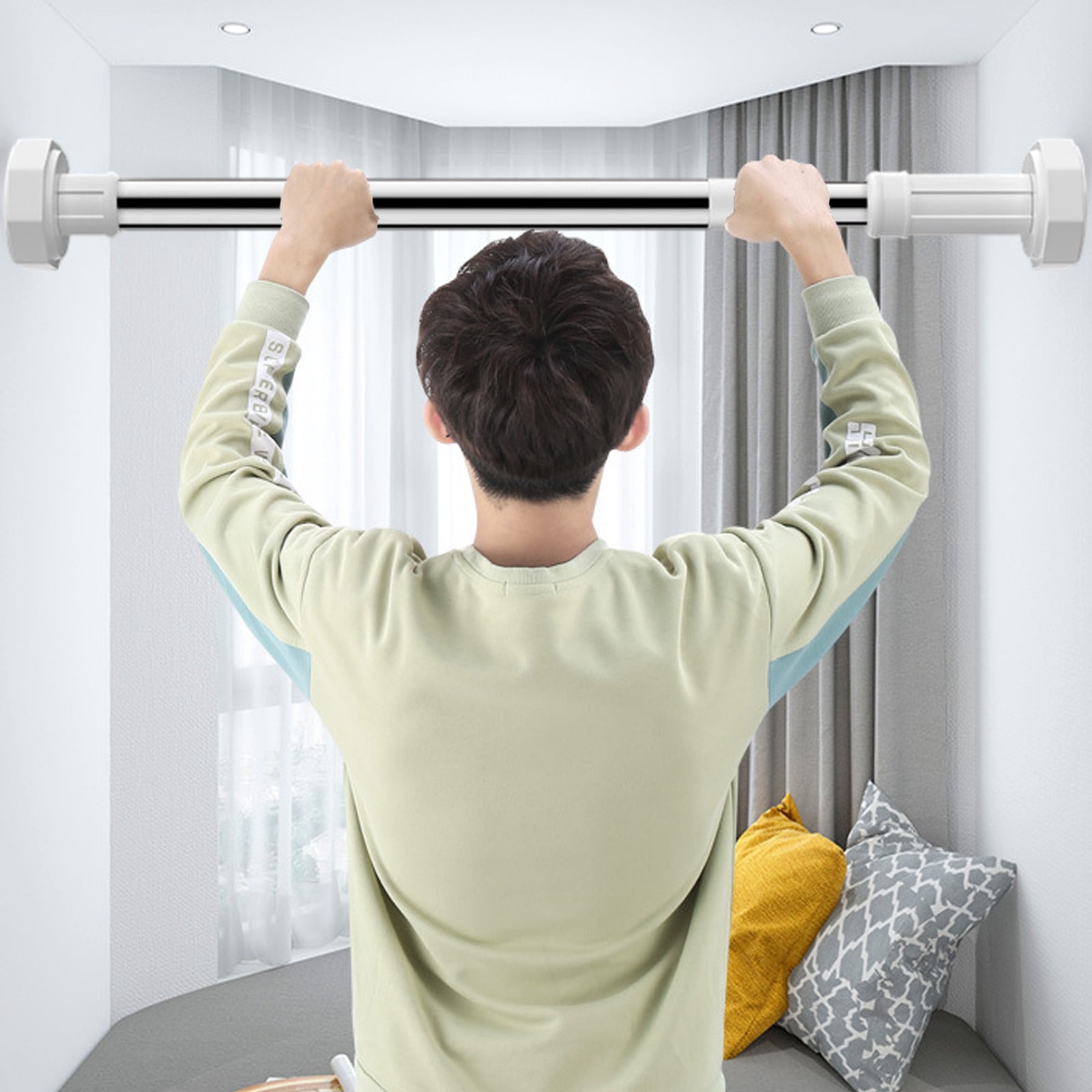 Birdeem Tringle à Rideau Télescopique à Tension, Tringle de Douche Réglable Sans Perçage, Tringle à Tension en Acier Inoxydable pour l'Optimisation de l'Espace, Tringle à Rideau pour Fenêtre de Salle de Bain, Support de Séchage Robuste de Remplacement