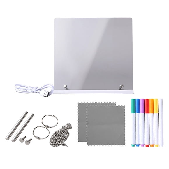 7 Color LED Light Up Doodle Drawing Board With Stand Acrylic Memo Panel 4 Modes For Kids Adults Bedroom