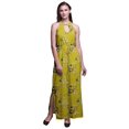 thumbnail image 1 of Bimba Bird Women Sleeveless Crew Neck Halter Gown With Side Slits Maxi Dress-Small, 1 of 6