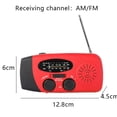 thumbnail image 2 of Solar Emergency Hand Crank Weather Radio, Portable Self Powered AM/FM Radios LED Flashlight USB Charger for Camping，red1.23cp, 2 of 5