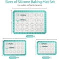 thumbnail image 4 of U-Taste Tapis de Cuisson en Silicone Résistant à la Chaleur pour Macarons, Feuille de Cuisson Réutilisable Antiadhésive pour Biscuits avec Mesure de Cercle de Renforcement des Bords (Taille Demi/rouleau de Gelée/quarts de Feuille, Aqua Sky)), 4 of 8
