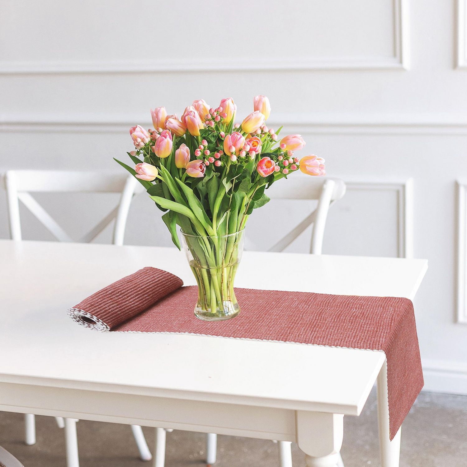 Chambray Table Côtelée Coureur Argile 13 X 54