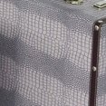 thumbnail image 3 of Benzara BM205922 Trunk Style Suitcase with Textured Print Canvas Covering, Gray - Set of 2, 3 of 5
