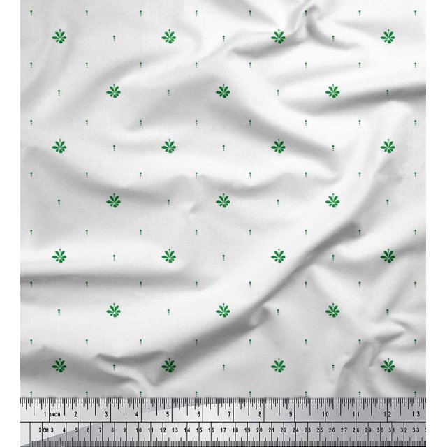 Soimoi Velvet Fabric Dot & Floral Artistic Decor Fabric Printed Yard 58 Inch Wide