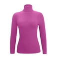 thumbnail image 4 of SNKSDGM Chemises à Manches Longues pour Femmes Hauts à Manches Longues pour Femmes Décontractés Chandail à Col Roulé Uni pour Femme Chandail en Tricot T-Shirt L, 4 of 5