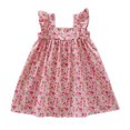 thumbnail image 1 of MEZZALL Robe à Manches Volantées pour Tout-Petites Filles, Imprimés de Fleurs Colorées, Robe de Danse et de Fête, 18-24 Mois, Jolie Robe d'Été pour Enfants, 1 of 4