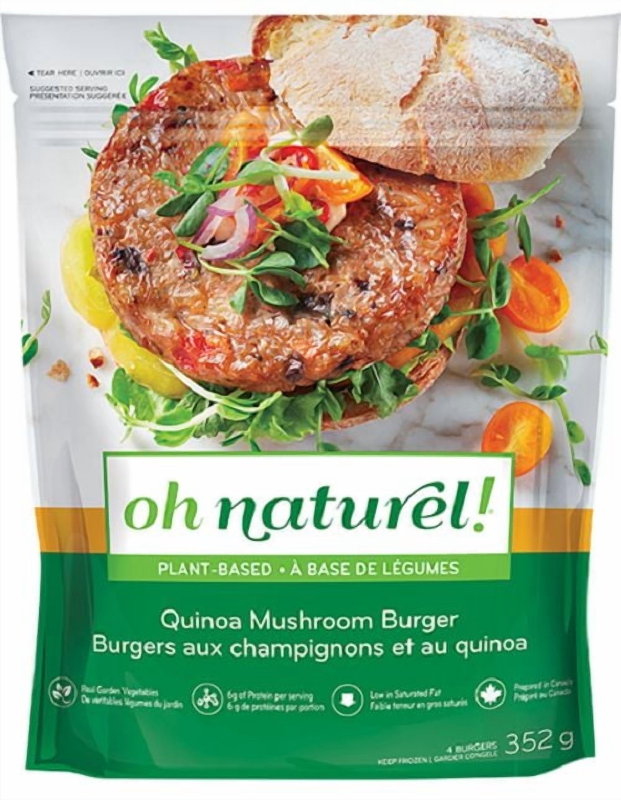 Burgers aux Champignons et au Quinoa Oh Naturel!