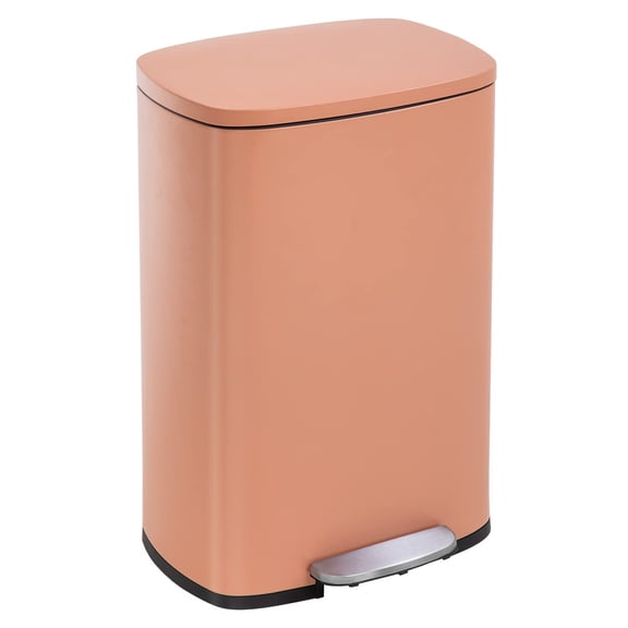 FDW Poubelle de Cuisine de 50 Litres (13 Gallons), en Acier Inoxydable avec Couvercle, Anti-Traces de Doigts, Idéale pour le Bureau, la Chambre et la Salle de Bain, Compatible avec Pink.