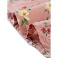 thumbnail image 5 of INSPIRE CHIC Robe Trapèze Vintage à Fleurs pour Femme à Manches Courtes Boutonnée Rose Poudré m, 5 of 5