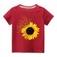 thumbnail image 1 of EGNMCR Blouses & Chemises à Manches Courtes Col Rond pour Tout-Petits Garçons Filles Mode Mignon Col Rond Imprimé Haut à Manches Courtes Blouse Fille, 1 of 3