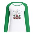 thumbnail image 5 of RKSTN Chandail pour Femmes de Noël à Col Rond, Chandail Imprimé du Père Noël, Manches Longues, Blouse Régulière à Empiècements, 5 of 5