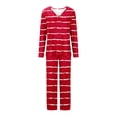 thumbnail image 4 of Timegard Ensembles de Pyjamas pour Femmes 2 Pcs à Rayures Manches Longues Col en V Haut Froncé et Pantalon Tenues de Pjs d'Automne, 4 of 5