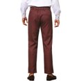 thumbnail image 3 of INSPIRE CHIC Men's Pants Houndstooth Checked Slim Fit Zipper Closure Dress Pants 28 Red Black, 3 of 4
