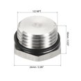 thumbnail image 2 of Unique Bargains 1/2 NPT Mâle Fiche Filetage en Acier Inoxydable Hexagonal Raccord de Douille de Tête avec Joint d'Étanchéité en Caoutchouc, 2 of 5