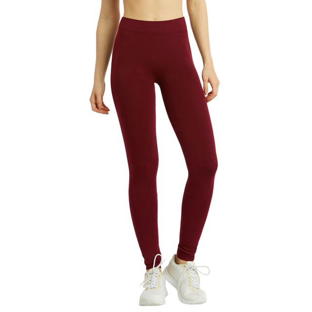 LAVRA Leggings Colorés en Spandex pour Femmes - Bourgogne