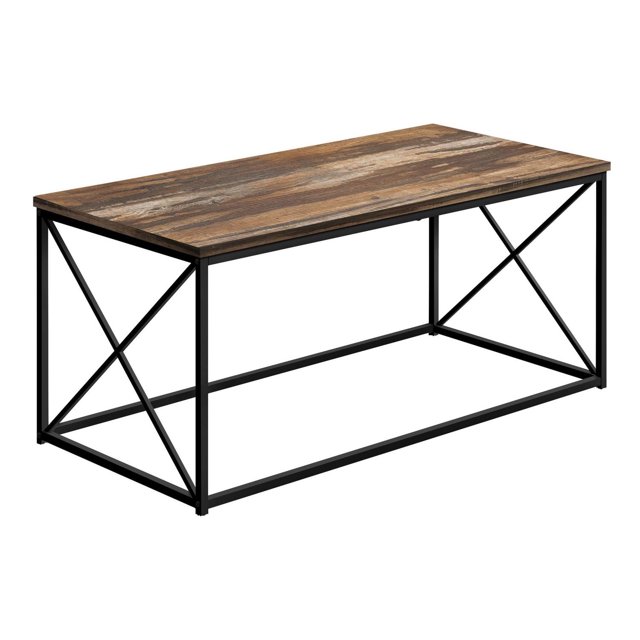 Monarch Specialties Coffee Table, Accent, Cocktail, Rectangular, Living Room, 40"l, Metal, Laminate, Brown, Black, Contemporary, Modern