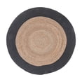 thumbnail image 1 of IH Casa Decor Rond Mat De Jute Tressé Avec Bordure De Coton Noir 36", 1 of 3