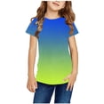 thumbnail image 2 of Plebaso T-Shirt à Manches Courtes pour Bébés Garçons Filles, Couleur Dégradée, Col Rond, Haut, Vêtements d'Été pour Bébé, 2 of 3