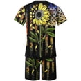 thumbnail image 4 of cllios Men's Short Sets 4th of July Short Sleeve Tshirts and Drawstring Shorts Matching Suits Independence Day Stars and Stripes Graphic Muscle Tracksuits Sets with Pockets, 4 of 5