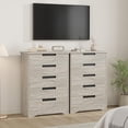 thumbnail image 4 of 5 Drawer Dresser for Bedroom, Gray Chest of Drawers with Embedded Handles, Wooden Dresser Organizer for Living Room, Nursery, Hallway and Entryway, 4 of 7
