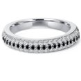thumbnail image 1 of 1/2ct Traité Noir et Blanc Pavé Mariage Bague Empilable, 1 of 3