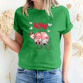 thumbnail image 1 of Pisexur T-shirt de la Saint-Valentin pour Femmes, Imprimé Amour, Manches Courtes, Col Rond, 1 of 5