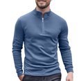 thumbnail image 1 of Dagugfen Quarter Zipper Pullover Men Long Sleeve Slim Fitted Thermal Base Layer Running Workout Tops, 1 of 1
